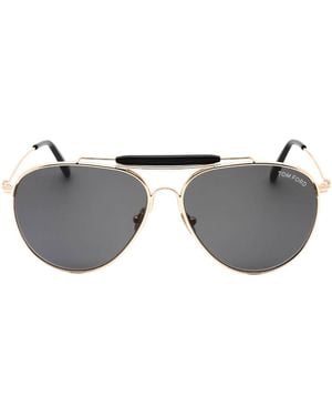 Tom Ford Raphael-02 Shiny Sunglasses Metal - Grey