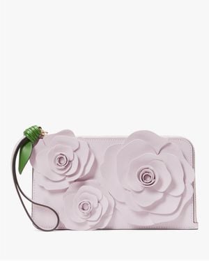 Kate Spade Flora Medium L-Zip Wristlet - Purple