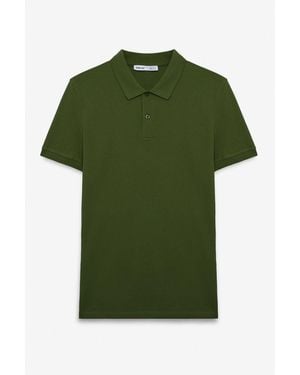 Grimelange Polo Collar Button T-Shirt - Green