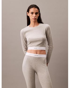 Calvin Klein Cropped Lounge T-Shirt - Brown