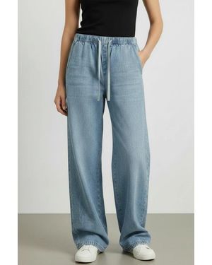 Secret Label Elasticated Pull On Wide Leg Jeans - Blue
