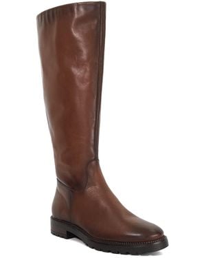 Dune Wftayah Wide Fit Leather Knee High Boots - Brown