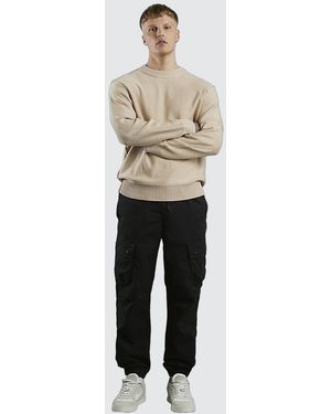 River Island Cargo Trousers Regular Fit Cotton - Natural