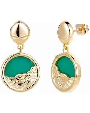 The Jewellery Stockroom Plated Dropper Earrings - Green
