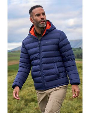 Mountain Warehouse 'Season' Padded Jacket With Side Pockets Water Resistant Warm Coat Polyamide - Blue