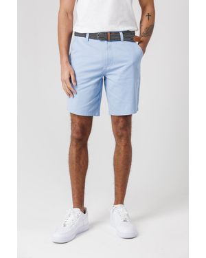 Tokyo Laundry Light Cotton Twill Peached Shorts - Blue