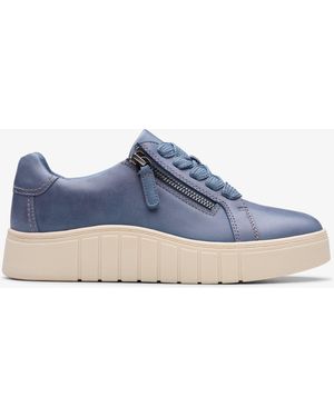 Clarks Mykah Joy Denim Trainers - Blue