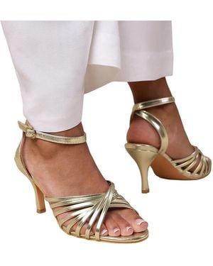 Where's That From Cyprus Halfhoge Sandalen Met Crossover-bandje (goud) - Roze