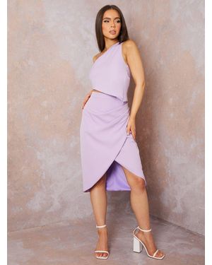 Chi Chi London Asymmetric Skirt - Purple