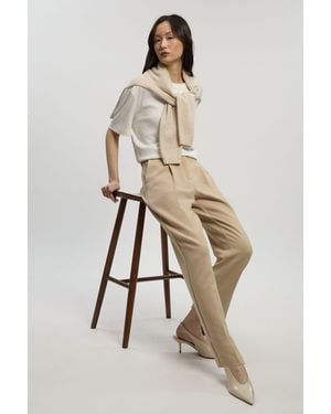 Karen Millen Compact Essential Slim Leg Tailored Trouser - Natural