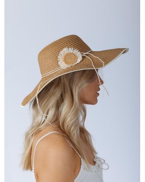 SVNX Sunflower Straw Sun Hat - Natural