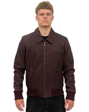 Infinity Leather A2 Cowhide Bomber Jacket-Oslo - Red