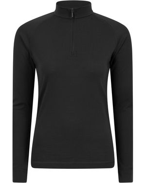 Mountain Warehouse 'Talus' Base Layer Top Half Zip Thermal Long Sleeved Tee - Black