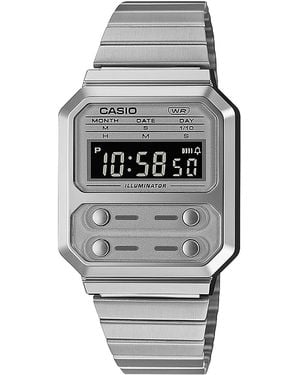 G-Shock Collection Vintage Horloge Zilverkleurig A100we-7bef - Grijs