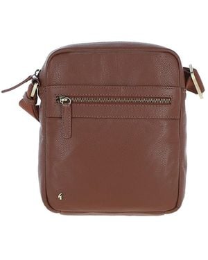 Gabicci Real Leather Messenger Bag - Brown