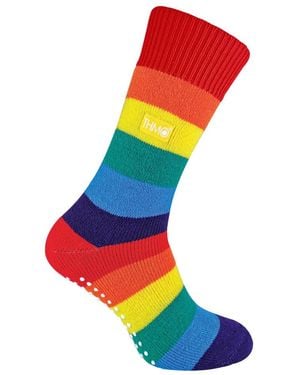THMO Regenboog Thermo Pantoffelsokken Voor En - Blauw