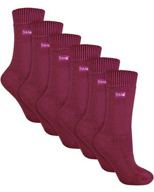 THMO 6 Pairs Ladies Soft Breathable Thermal Socks - Purple