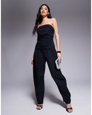 ASOS Bandeau Barrel Leg Jumpsuit - Blue