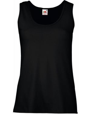 Fruit Of The Loom Ladies Valueweight Lady Fit Tank Top Cotton - Black