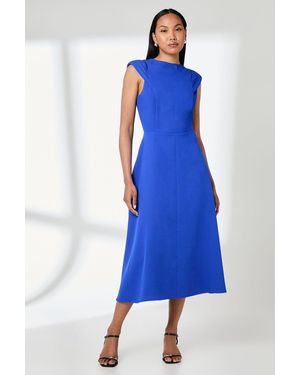 PRINCIPLES Structured Fit And Flare Midi Dress - Blue