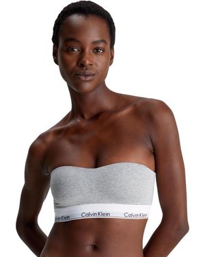 Calvin Klein Modern Cotton Lightly Lined Bandeau Bra - Brown