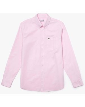 Lacoste Regular Fit Oxford Overhemd In Roze