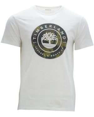 Timberland Printed T Shirts Crew Neck Summer Top Short Sleeve Premium Tee - Grey