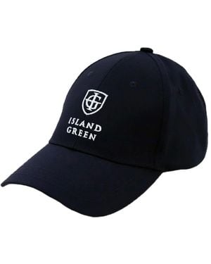 Island Green Logo Curved Peak Golf Hat - Blue
