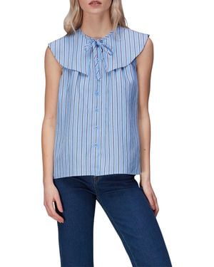 Whistles Maggie Stripe Collar Top - Blue