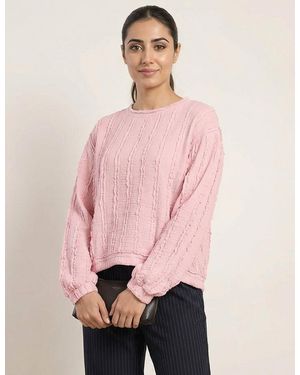 Blue Vanilla Ruffle Detailed Sleeve Top - Pink