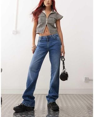 Noisy May Nila Low Rise Wide Fit Jeans - Blue