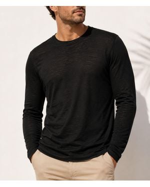Panos Emporio Merino Wool Long Sleeve T-Shirt - Black