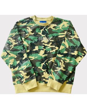 Awake Couture Ny Rhinestone Camo Sweatshirt - Green