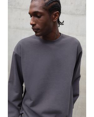 BoohooMAN Oversized Premium 480Gsm Washed Jumper - Grey