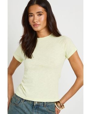 Boohoo Slub Raglan Sleeve Fitted Top - Multicolour