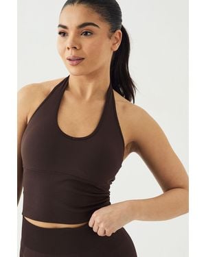 DSGN Studio Sport Contour Seamless Padded Halter Top - Black