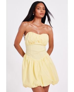Quiz Puff Ball Skater Dress - Yellow