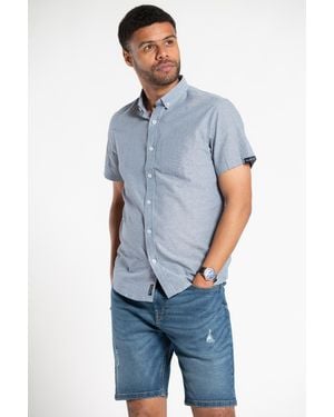 Tokyo Laundry Cotton Chambray Short-Sleeve Shirt - Blue