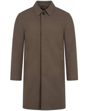 Harry Brown London Harold Plain Faux Wool Overcoat - Brown