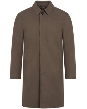 Harry Brown London Harold Plain Faux Wool Overcoat - Brown