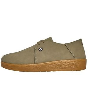 Lambretta Perez Platform Low Top Trainers - Brown