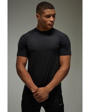 BoohooMAN Active Lightweight Essentials Gym Regular Fit Raglan T-Shirt - Grey