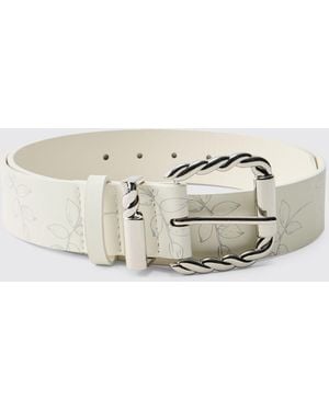BoohooMAN Pu Floral Belt - Multicolour
