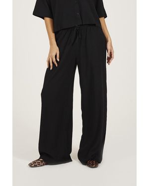 Brave Soul Wide Leg Jersey Trousers - Black