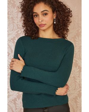 Yumi' Sparkle Knit Jumper Viscose - Green