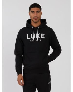 Luke 1977 Grand Soft Cotton Relaxed Fit Overhead Hoodie - Black