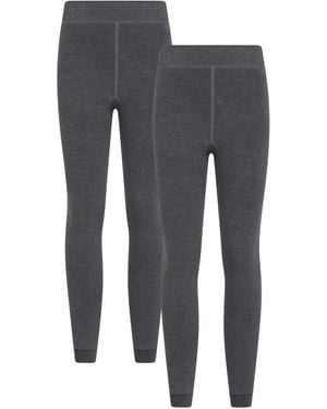 Mountain Warehouse 'Talus' Thermal Gym Leggings Fleece Lined Warm Cosy Trousers - Grey