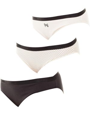 DIM Pack-3 Knickers Slips Coton Strech D4C17 - White