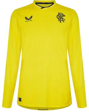 Castore V Neck Long Sleeve Regular Fit T-Shirt - Yellow