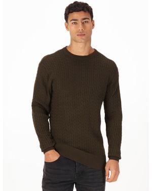 Luke 1977 The Hamptons Textured Knitted Jumper - Grey
